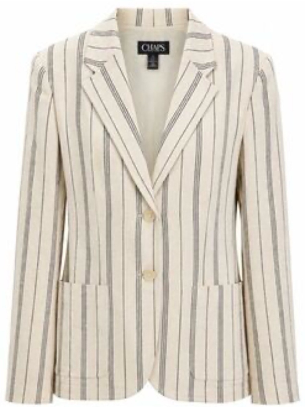 Chaps Linen Cream Blazer with Blue Pinstripes 14